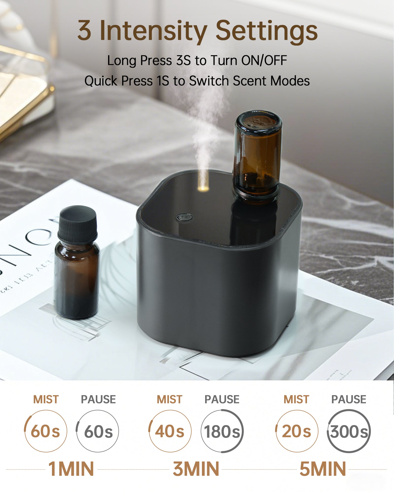 Mini Waterless Scent Diffuser with White Tea Oil | A200 | Betterdiffuser