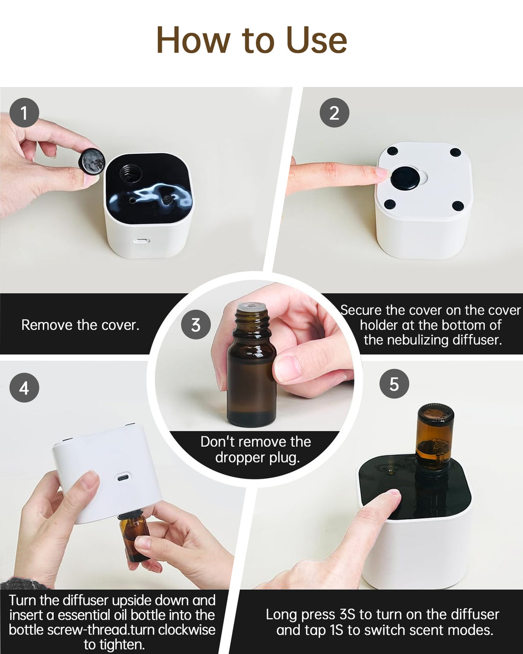 Mini Waterless Scent Diffuser with White Tea Oil | A200 | Betterdiffuser